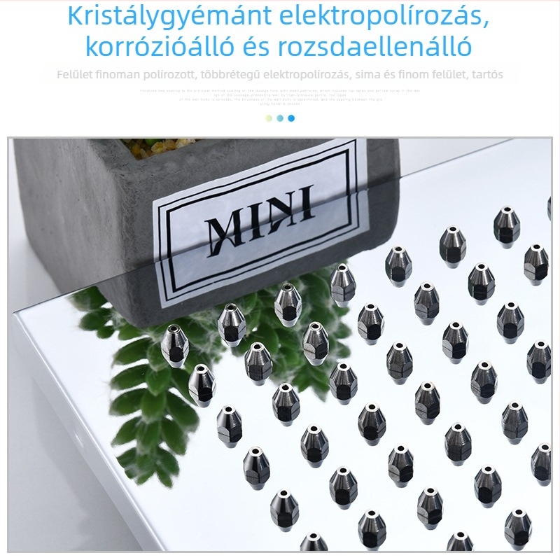 Zuhanyfej készlet réz-rozsdamentes acélból, felső permet, eső funkció, kézi forgatás, modell 016