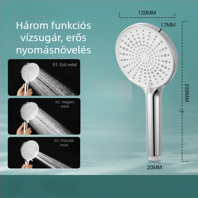 Kézi zuhanyfej, modell 8479#, ABS, funkciók: permet, masszázs, eső, működési hőmérséklet 0–90°C