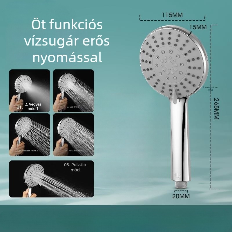 Kézi zuhanyfej, modell 8479#, ABS, funkciók: permet, masszázs, eső, működési hőmérséklet 0–90°C