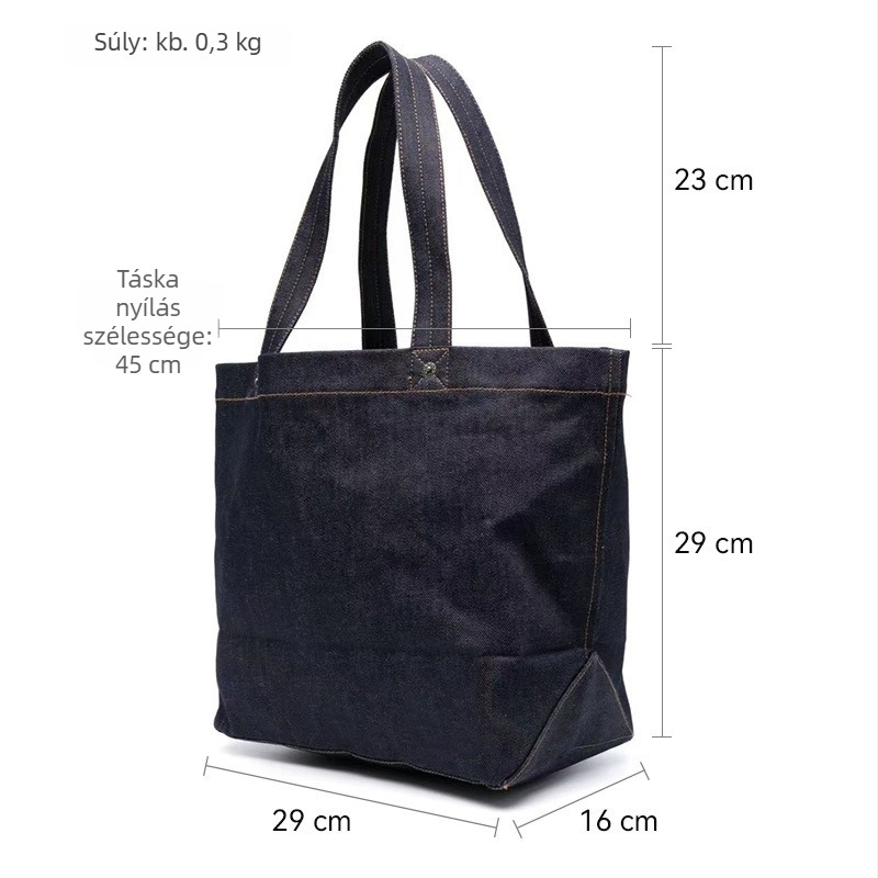 Férfiaknak Denim tote táska, bélés nélküli, 2023 téli modell, mindennapi használatra