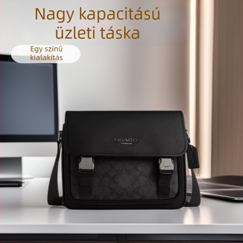 Férfi bőr crossbody táska üzleti stílusban, nagy kapacitás, első osztályú tehénbőr, 8 hüvelykes laptophoz