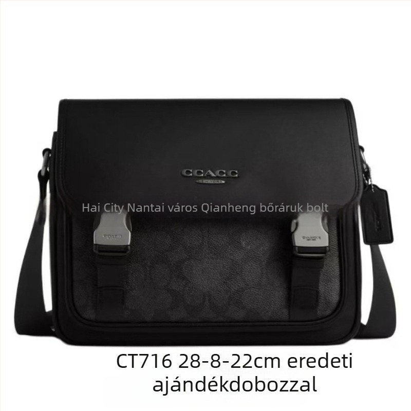 Férfi bőr crossbody táska üzleti stílusban, nagy kapacitás, első osztályú tehénbőr, 8 hüvelykes laptophoz