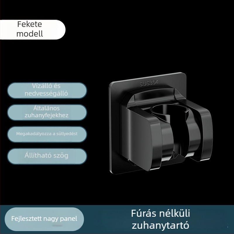 Zuhanyfej tartó, fúrás nélküli szerelés, modell 001, rozsdamentes acél, többszintű állítás