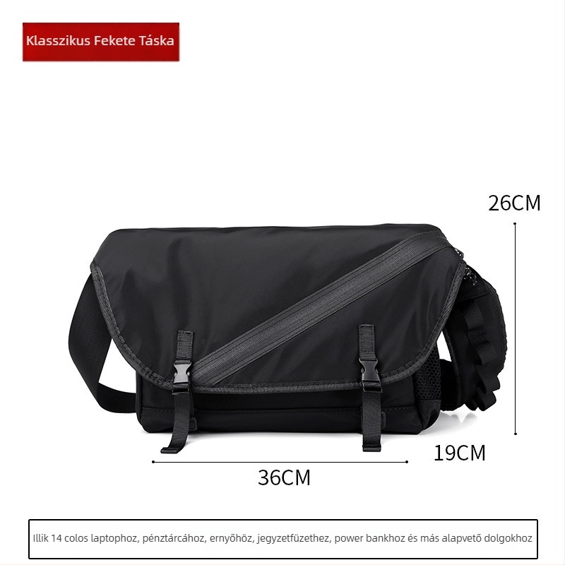 Vicni férfi crossbody táska, nylon, városi minimalist stílus, kopásálló, poliészter bélés