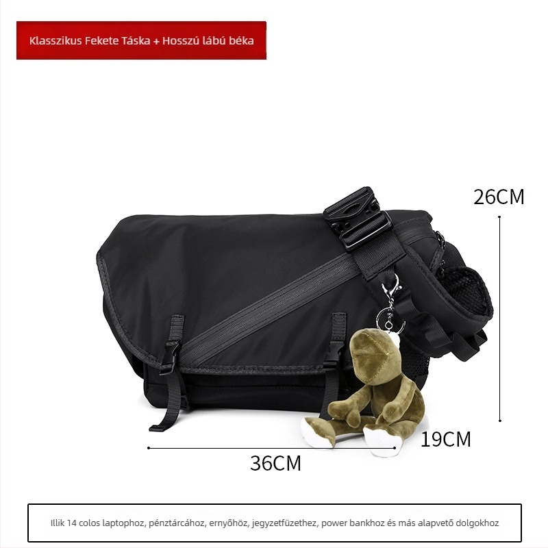 Vicni férfi crossbody táska, nylon, városi minimalist stílus, kopásálló, poliészter bélés