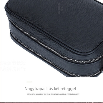 Férfi bőr clutch anti-tolvajzárral és jelszós zárással, első réteg bőrből készült kar- és kézfejszerű táska