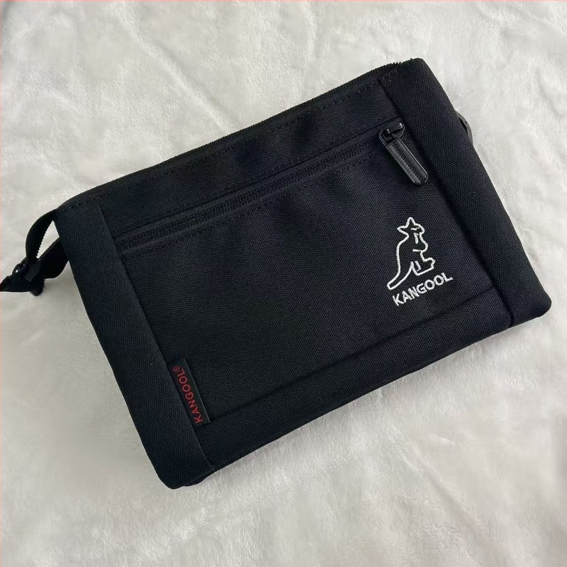Férfi crossbody táska kenguru mintás hímzéssel, koreai stílus, Oxford anyag, légáteresztő poliészter bélés