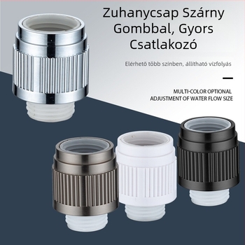 Kézi zuhanyfej egy érintéses vízszabályozással, gyors tömlőcsatlakozó, forgó szerelés, modell ZC-16800358, PP, 100°C, 50 MPa