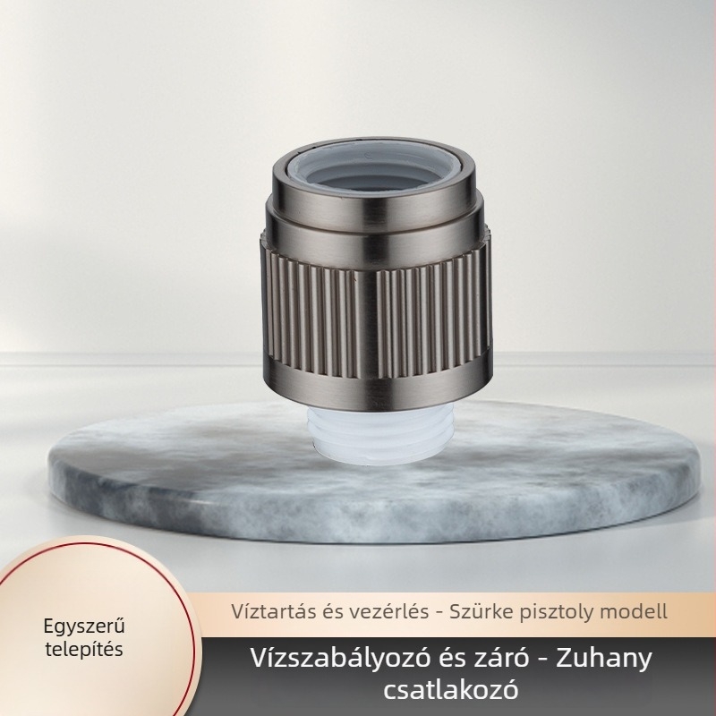 Kézi zuhanyfej egy érintéses vízszabályozással, gyors tömlőcsatlakozó, forgó szerelés, modell ZC-16800358, PP, 100°C, 50 MPa