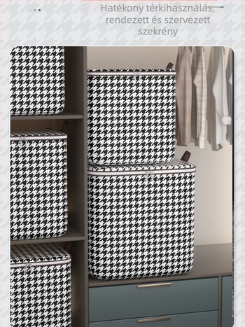Kibővíthető tároló táska, kapacitás 56-75L, vászon anyag, Houndstooth minta