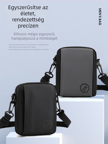 Férfi nejlon válltáska, városi egyszerű stílus, vízálló és ultrakönnyű, nylon bélés.