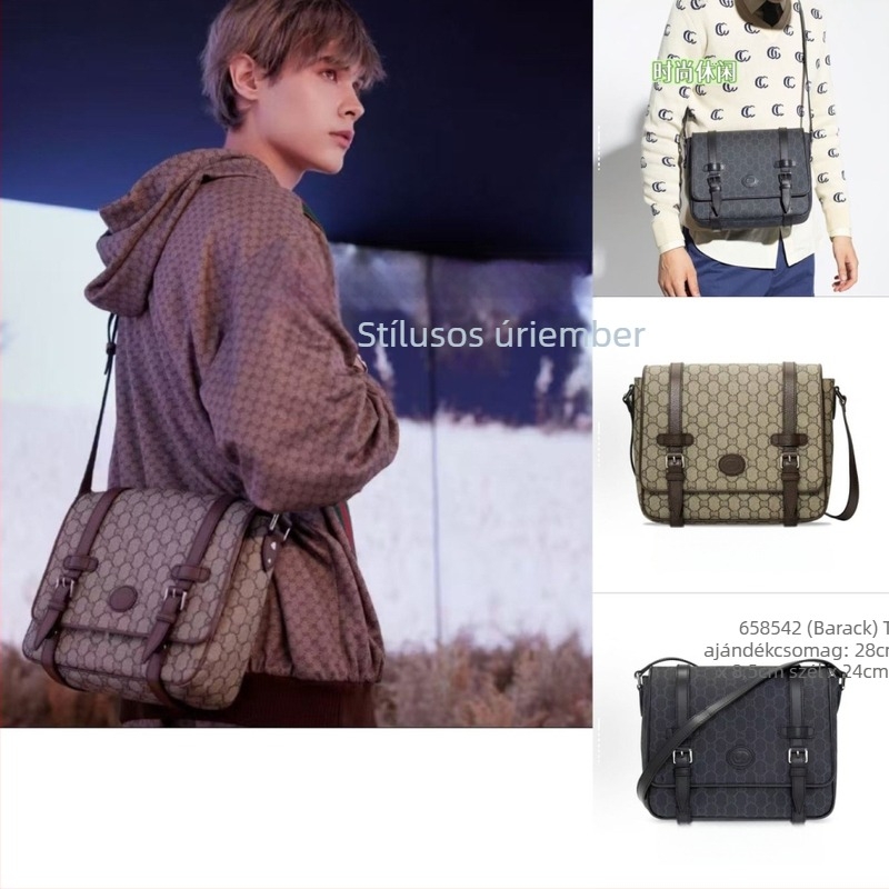 Férfi crossbody táska (PVC anyag; vízálló; ultra könnyű; vászon bélés; betűk mintázat)