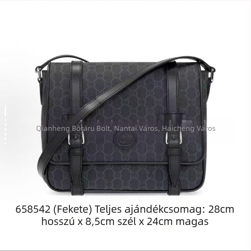 Férfi crossbody táska (PVC anyag; vízálló; ultra könnyű; vászon bélés; betűk mintázat)