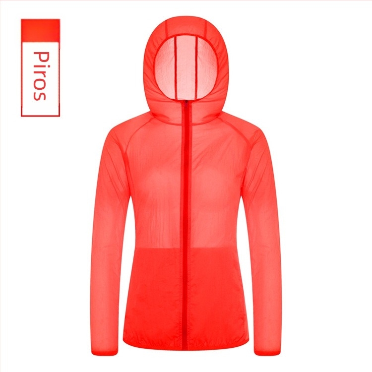 Nylon szabadidős széldzseki, uniszex, kapucnival — UV-védelem UPF40; lélegző; vízálló; szélálló; ultrakönnyű