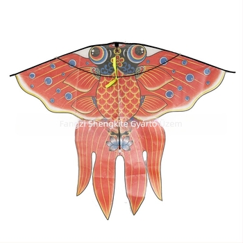 Háromszög alakú sárkány Bubble Goldfish Four-Winged dizájnnal, kézzel készített, poliészter, üvegszálas váz