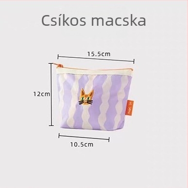 Sávos pénztárca, hordozható kozmetikai neszesszer, mini kártyatartó, betét-tároló, belső rendező kis tárgyakhoz