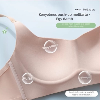 Sima varrat nélküli push-up melltartó drót nélküli, 1/2 kosár, formázott kosár, rögzített dupla pántok