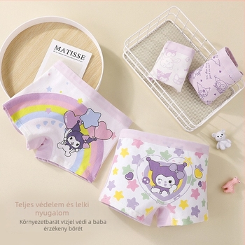 Lányoknak készült 100% pamut boxer brief – kényelmes pamut alsónemű