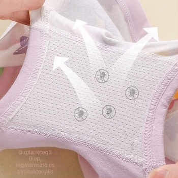 Lányoknak készült 100% pamut boxer brief – kényelmes pamut alsónemű