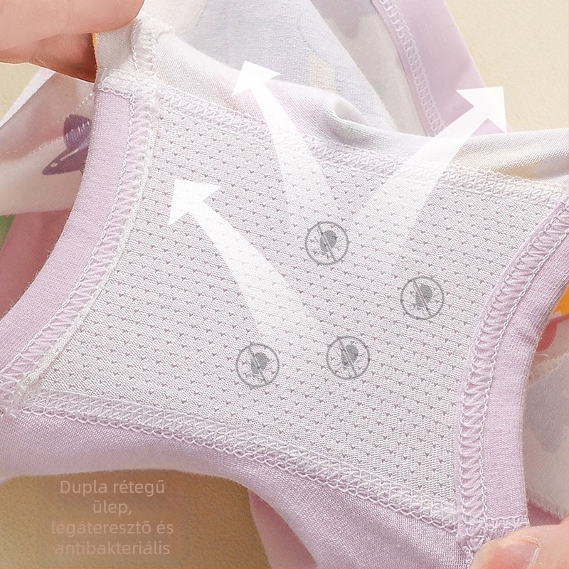 Lányoknak készült 100% pamut boxer brief – kényelmes pamut alsónemű