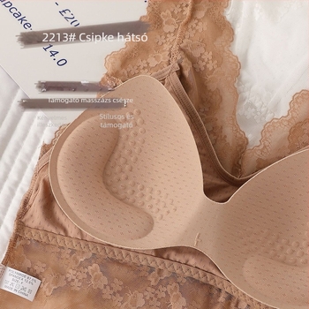 Csipkés váll nélküli melltartó latex párnákkal, teljes kosár, lélegző, 70–80% nylon