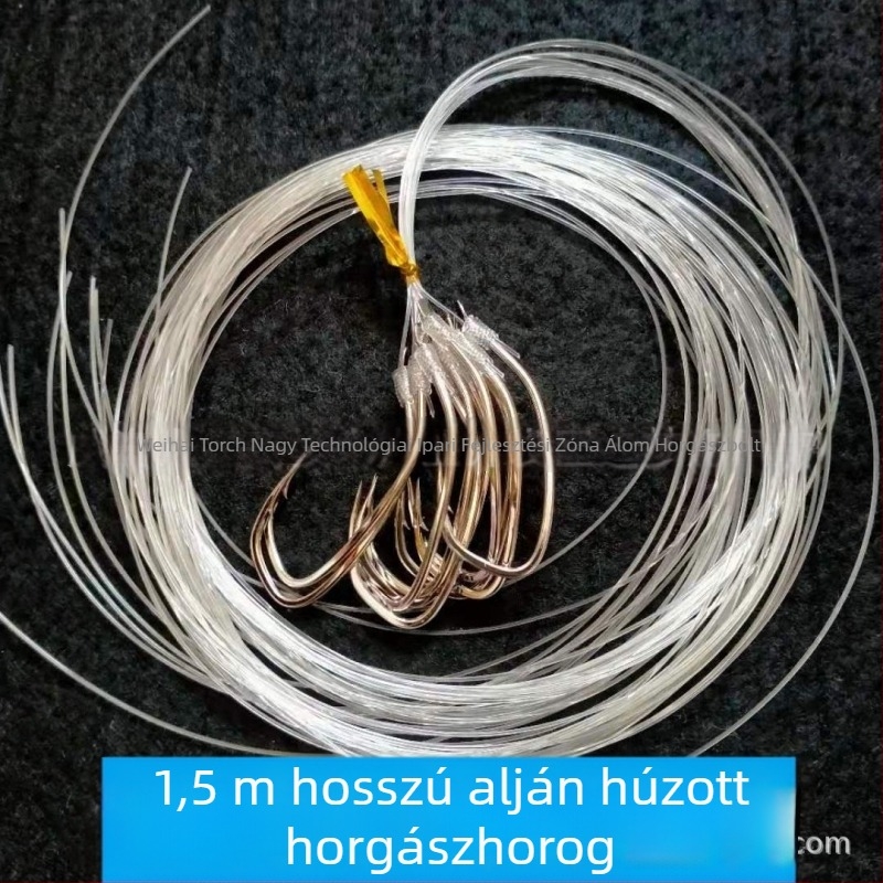Tengeri horgászat kézzel kötött horog nylon vezetővel, egy horog, szúrós szájszög