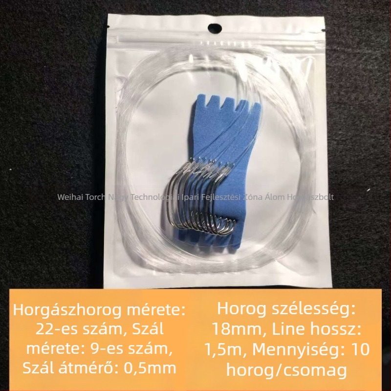 Tengeri horgászat kézzel kötött horog nylon vezetővel, egy horog, szúrós szájszög