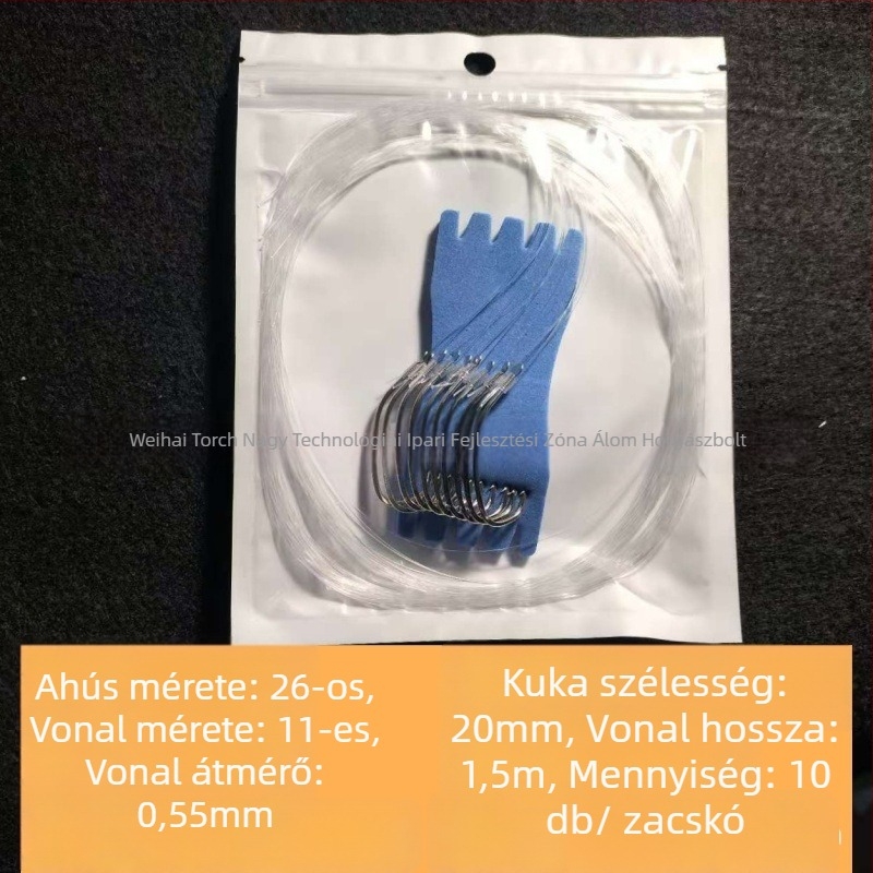 Tengeri horgászat kézzel kötött horog nylon vezetővel, egy horog, szúrós szájszög