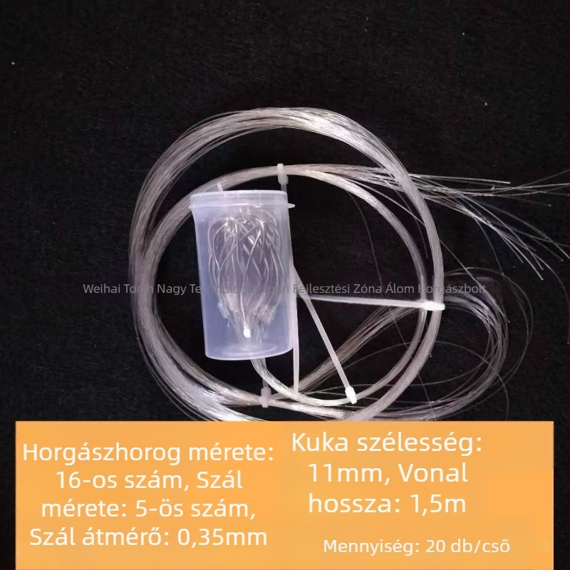 Tengeri horgászat kézzel kötött horog nylon vezetővel, egy horog, szúrós szájszög