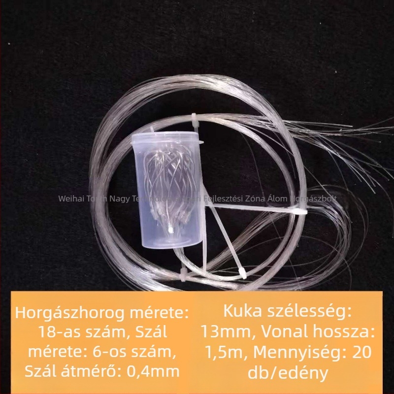 Tengeri horgászat kézzel kötött horog nylon vezetővel, egy horog, szúrós szájszög