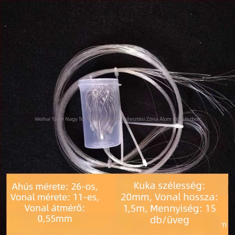 Tengeri horgászat kézzel kötött horog nylon vezetővel, egy horog, szúrós szájszög