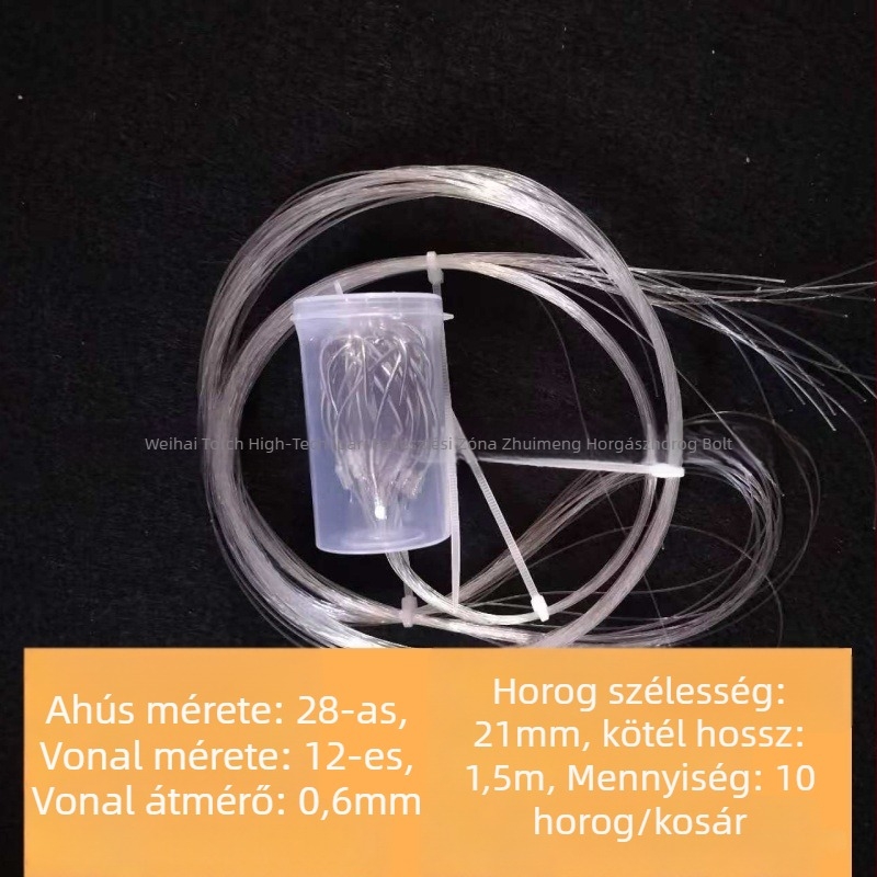 Tengeri horgászat kézzel kötött horog nylon vezetővel, egy horog, szúrós szájszög