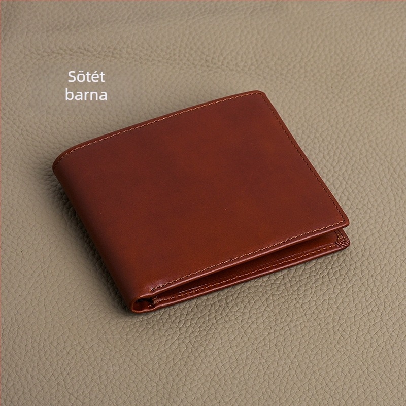 Mi'an férfi pénztárca, bőr, háromhajtásos, első réteg marha bőrből, ultra-könnyű bővítési lehetőséggel, nagy kapacitás