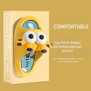 Gyerekeknek szóló karikatúra mintás flip-flop – uniszex, csúszásmentes, puha talp.