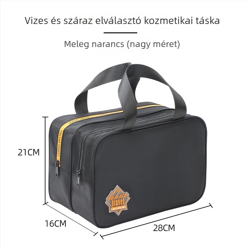 Utazási toalett táska – vízálló, nedves-száraz felosztás, bővíthető, poliészter, csíkos minta, LOHAs Travel, uniszex