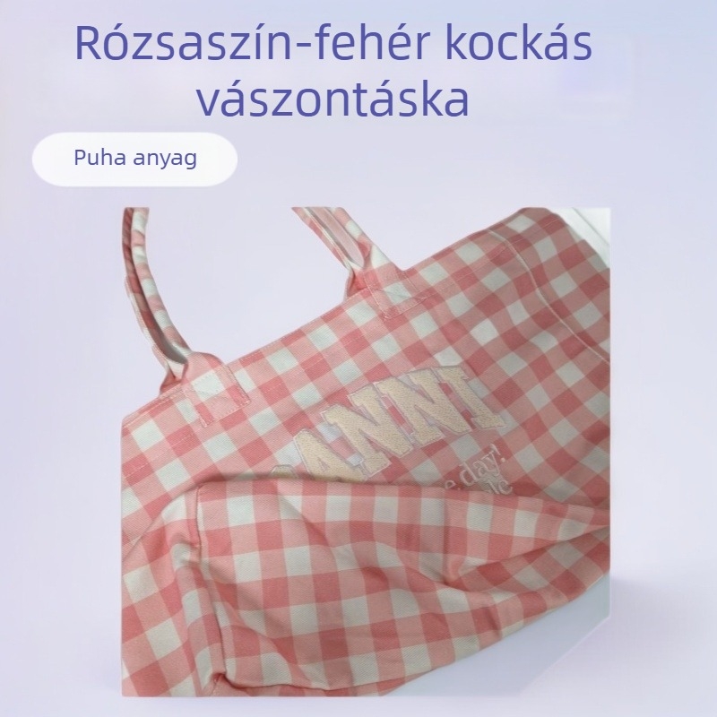 Vászon Tote táska, dumpling formájú, mágneszáras zárás, bélés nélkül (anyag: vászon; forma: dumpling; zárás: mágnes; bélés: hiányzik)