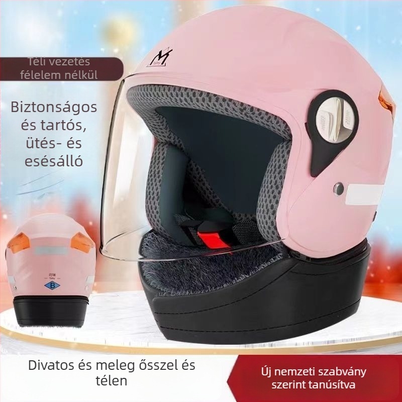 Téli elektromos kerékpár sisak, anti-fog, meleg védelem, szélálló, könnyű