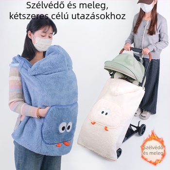 Babakocsi pléd szélvédő köpeny — tej velúr anyag, 200–300 g, újszülötttől 3 éves korig, minden évszakhoz