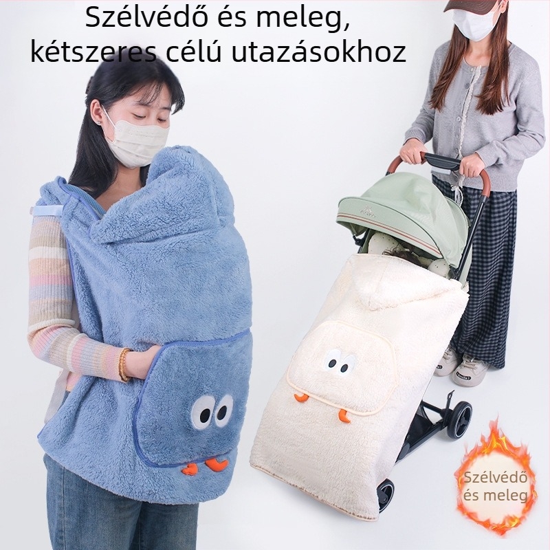 Babakocsi pléd szélvédő köpeny — tej velúr anyag, 200–300 g, újszülötttől 3 éves korig, minden évszakhoz