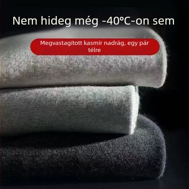 Uniszex magas derekú kötött gyapjú-kasmír leggings télre, melegek, lélegzők, testformáló