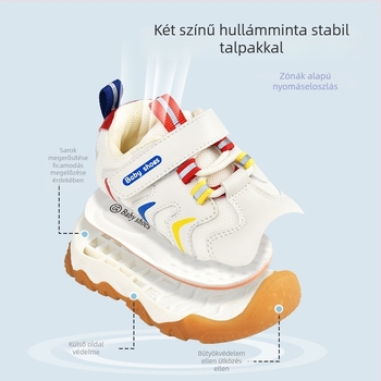 Funkcionális gyerekcipő uniszex, hálós felső rész, Velcro zárás, ütésvédelmi védelem, 1–3 éves korosztály számára