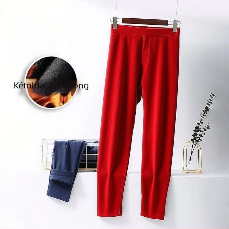 Férfi meleg nadrág fleeces béléssel, Derong velúr anyagból, karcsú szabás, őszi-téli, nagy méretek