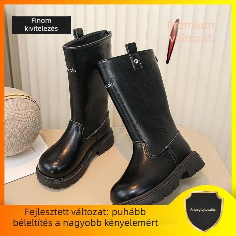 Lányoknak szóló bokacipő műbőr felsőrész, fleece bélés, magas szár, gumírozott talp (4–16 éveseknek; Műbőr felsőrész; fleece belső; magas szár; gumi talp)