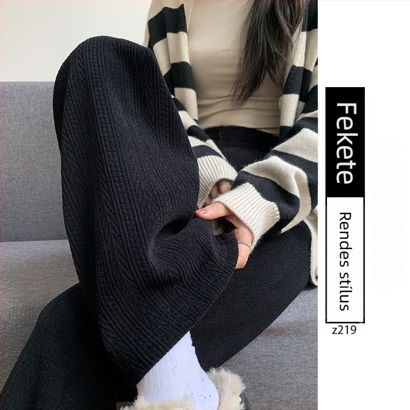 Kismama nadrág ősz-tél fleece béleléssel, meleg, has támasztó, szabad szabású, pamut-poliészter keverék