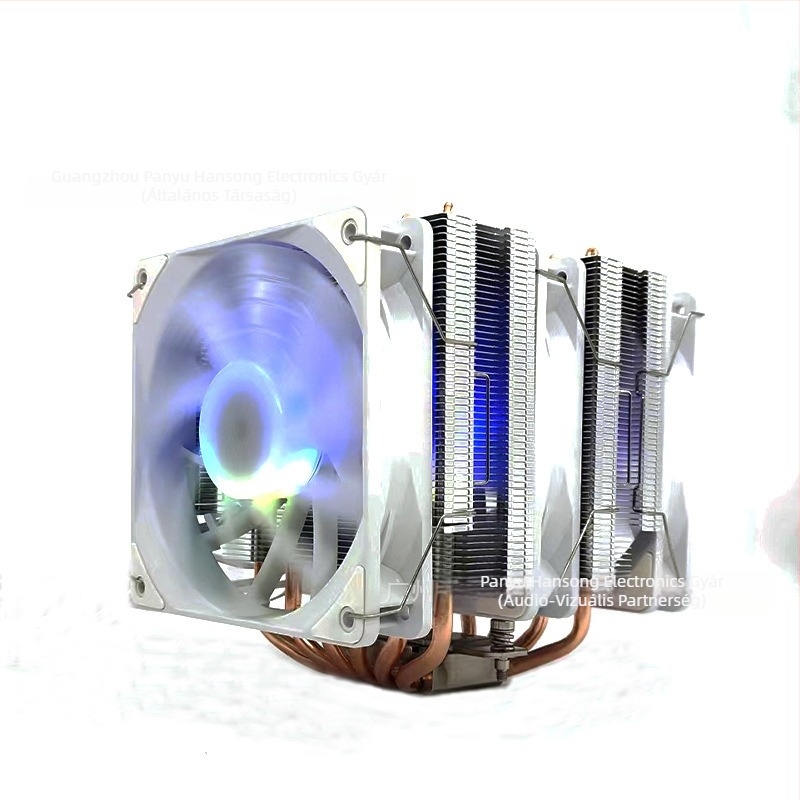 CPU hűtő, kettős torony felépítéssel, 6 hőcső, 1800 RPM, hidraulikus csapágy, 5V RGB szinkron, USB 4 interfész