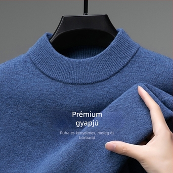 Tao mo férfi gyapjú kötött pulóver, fél magas gallér, testhezálló szabás, hosszú ujjú, finom gyapjú keverék 36–40%