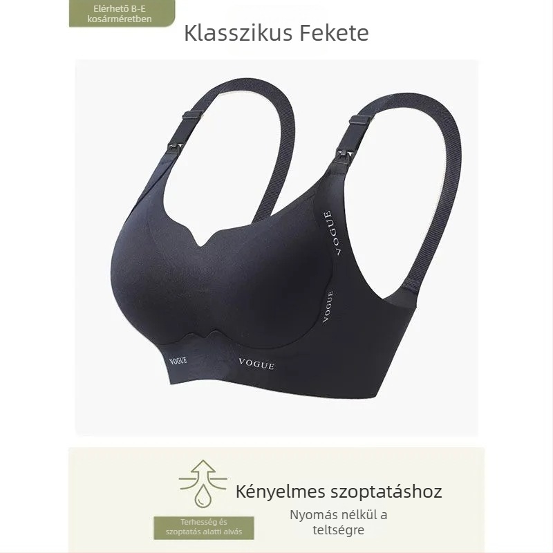 Utánszülés utáni szoptatós melltartó nylonból, pamut bélés, négy soros záródás, fix kettős pántok
