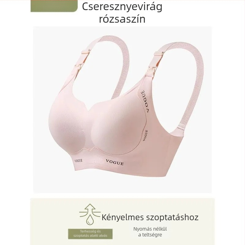 Utánszülés utáni szoptatós melltartó nylonból, pamut bélés, négy soros záródás, fix kettős pántok