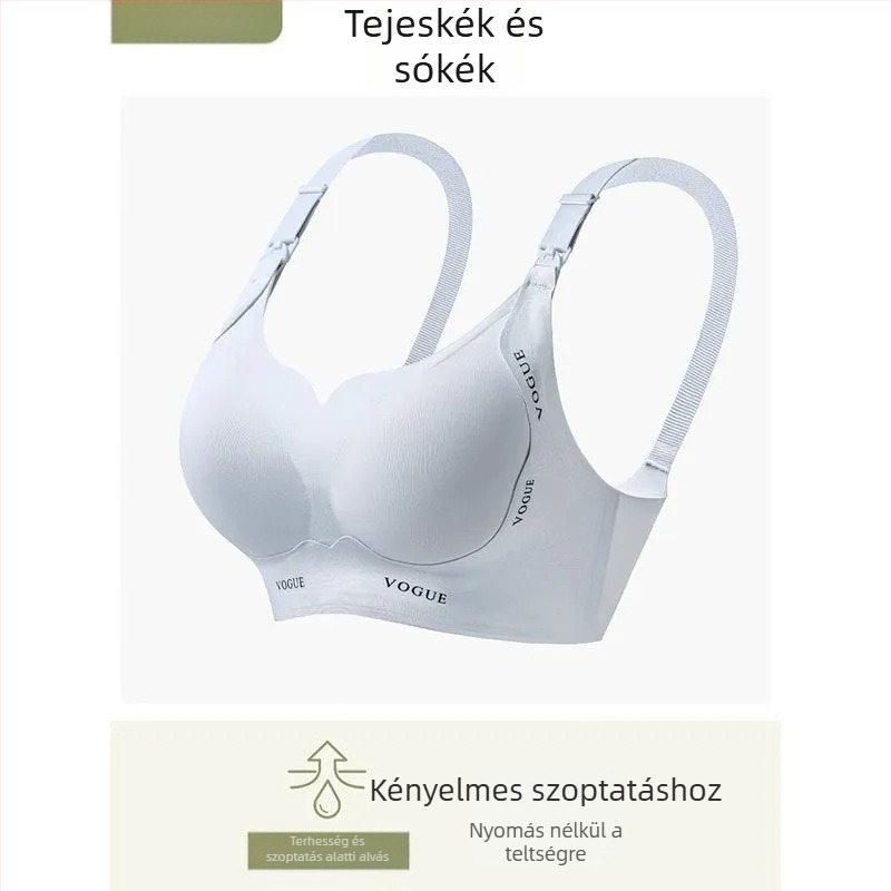 Utánszülés utáni szoptatós melltartó nylonból, pamut bélés, négy soros záródás, fix kettős pántok