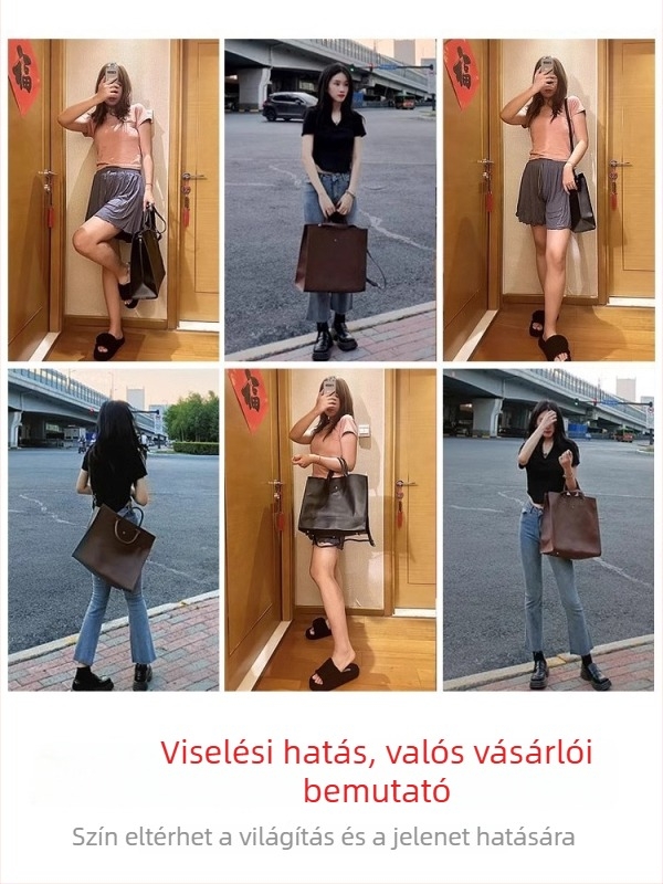 Női tote táska városi egyszerű stílussal, PU anyag, horizontális négyzetes forma, cipzáras nyitás, rejtett cipzáras zseb